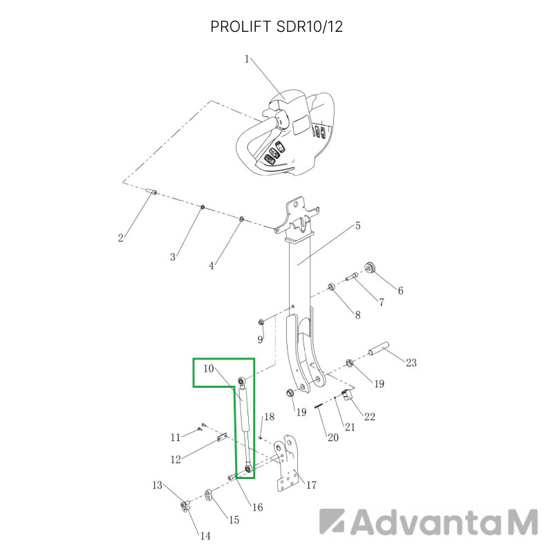 Амортизатор ручки для штабелеров SDR 1-1,2 т, SDR1635  - 1