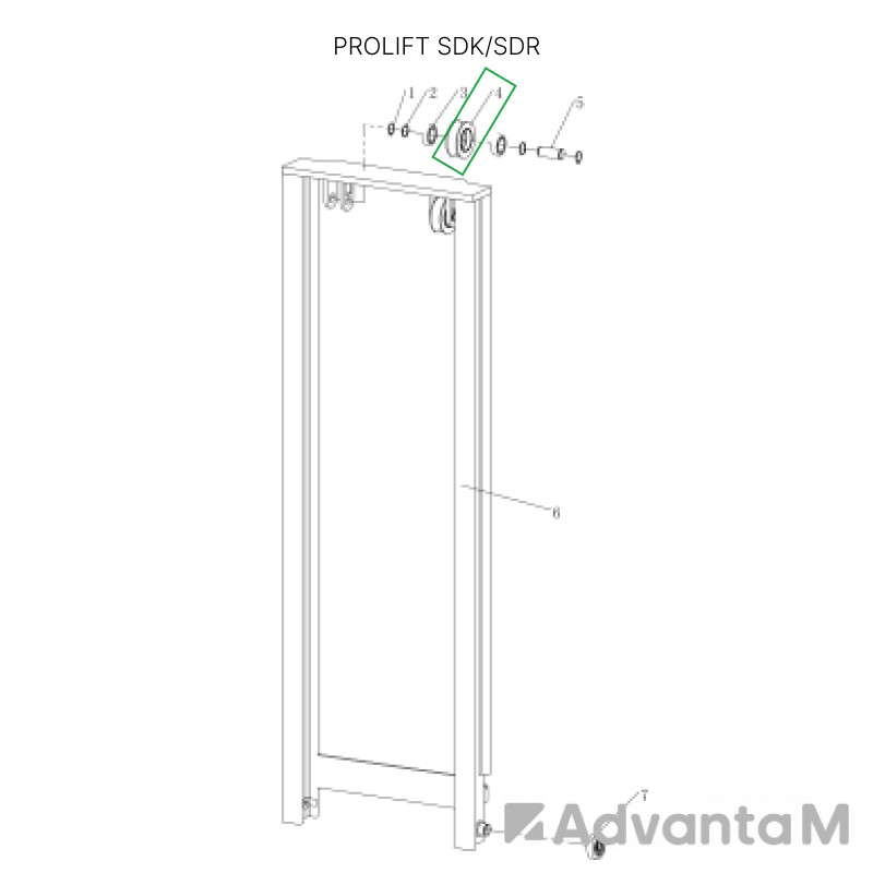 Ролик боковой цепи для штабелеров SDR 1533/1536/1545S/1645/1656/2036/2045, SDK  - 1