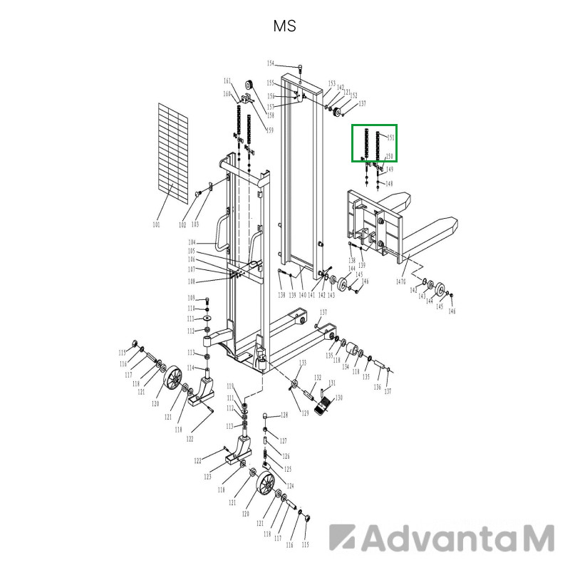 Цепь гидроузла  для MS1016  - 1