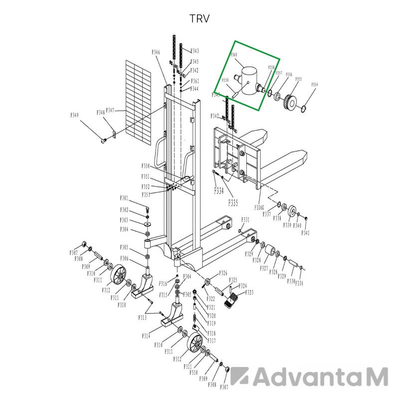 Крестовина  гидроузла в сборе для TRV1025  - 1